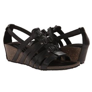 TEVA Cabrillo Gladiator Wedge Sandal Black Leather